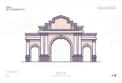 中國大學(xué)特色校門icon描邊風(fēng)設(shè)計(jì)